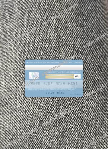 Benin Atlantique bank visa card photolook back